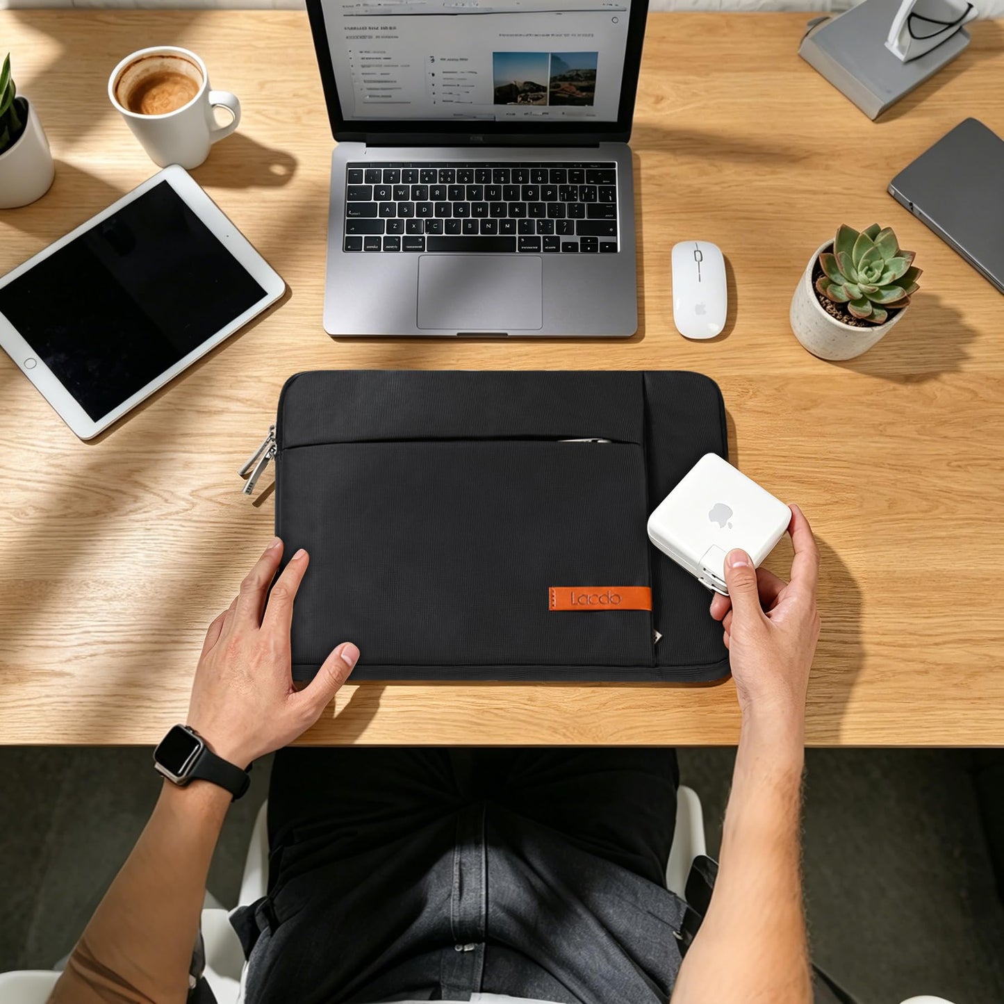 Lacdo Tablet Sleeve Case for 13 inch New iPad Air M4 M3 M2 2026-2024, 13 inch New iPad Pro M5 M4 2025-2024, 12.9 inch iPad Pro 6 5 4 3, iPad Pro Air 13 inch Sleeve, Protective Tablet Case Bag, Black