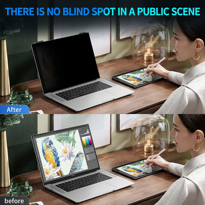 GUDTEKE Laptop Privacy Screen 13.3 inch, 9H Hanging Privacy Screen for Laptop for 16:9, Acrylic HD Eye Protection Anti Glare Blue Light Laptop Screen Privacy Filter