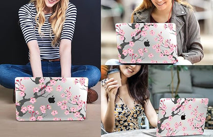 CISSOOK Compatible with MacBook Air 13.6 Inch Case A2681 A3113 A3240 2022-2025 Release, Hard Shell Case with Keyboard Cover for MacBook Air 13.6 M2 M3 M4 - Cherry Blossoms