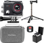 AKASO EK7000 Pro 4K30fps 20MP Action Camera EIS Ultra HD 131FT Waterproof Underwater Camera with Mini Selfie Stick Tripod and Carrying Case Helmet Accessories Kit Bundle