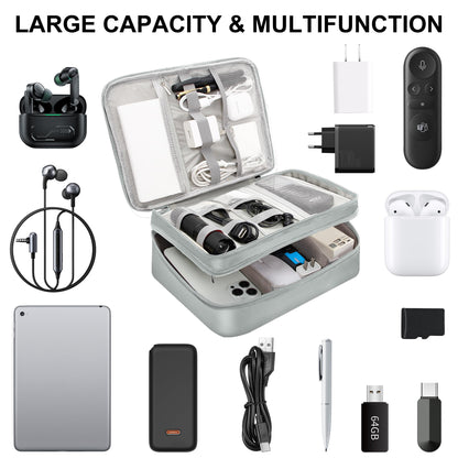 CILLA Electronic Organizer Travel Case, Travel Cord Organizer Case Portable Waterproof Cable Organizer Bag for Charger, Cord, USB, Power Bank, Earphone