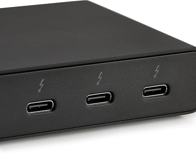 Amazon Basics Thunderbolt4/USB4 Docking Station, 3X Downstream TBT4 (Dual Display), 1xUSB A 3.1, Black, ‎4.76 x 2.84 x 0.86 inches