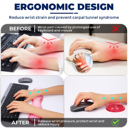 ABRONDA Gel Wrist Rest for Keyboard and Mouse, Wrist Rest for Keyboard, Mouse Wrist Support, Pain Relief, Cool Touch, Non-Skid, Keyboard and Mouse Wrist pad Set