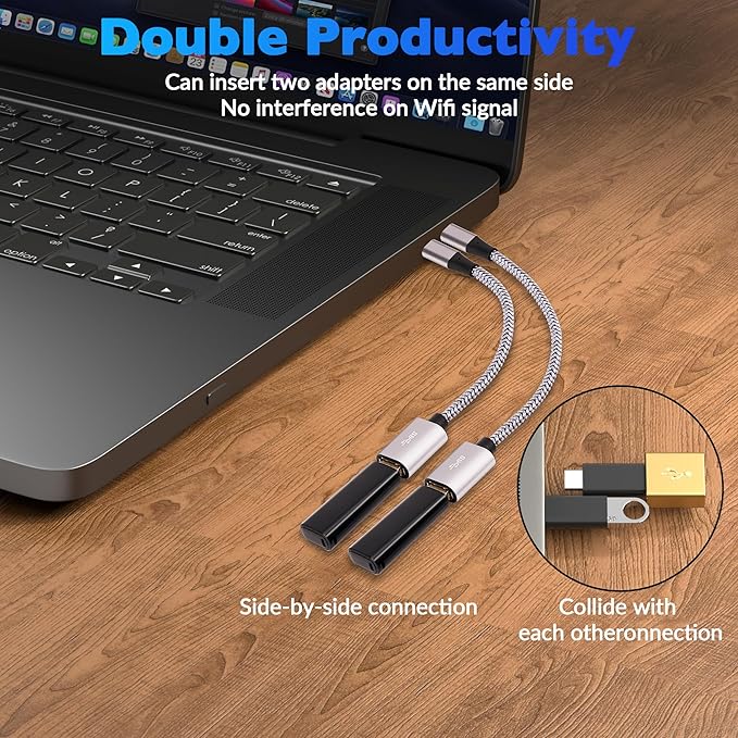 USB to Micro USB Adapter 4 Pack, Unidirectional Micro USB Male to USB Female 2.0 OTG On-The-Go Cable Converter, Nylon Braided, Aluminum Shells for S7 LG, Flash Drive, Mouse, Keyboard, Game Controller