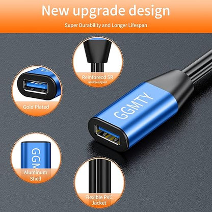 USB 2.0 Type A Male to A Female Active Repeater Extension Cable 100ft, High Speed 480 Mbps