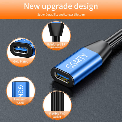 GGMTY USB 2.0 Type A Male to A Female Active Repeater Extension Cable 50ft, High Speed 480 Mbps