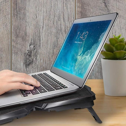 KLIM Wind Laptop Cooling Pad - More Than 500 000 Units Sold - New Version - The Most Powerful Rapid Action Cooling Fan - Laptop Stand with 4 Cooling Fans at 1200 RPM - USB Fan - PS5 PS4 - Cyan