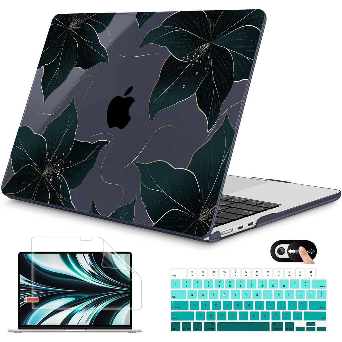 Mektron for 2026 MacBook Air 13-inch M5 Laptop Case A3449 with 13.6-inch Liquid Retina Display Fits 2025 A3240 M4 2024 A3113 M3 2023 A2681 M2 Printed Shell for MacBook Air 13.6", Dahlia Flower C035