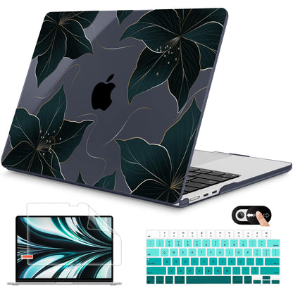 Mektron for 2026 MacBook Air 13-inch M5 Laptop Case A3449 with 13.6-inch Liquid Retina Display Fits 2025 A3240 M4 2024 A3113 M3 2023 A2681 M2 Printed Shell for MacBook Air 13.6", Dahlia Flower C035