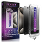 SHANG PIN JIA 2 Pack Screen Protector Tempered Glass for iPhone 15 Pro Max 6.7-Inch Auto Dust Removal, No Bubbles, High Definition Clear, Easy Installation