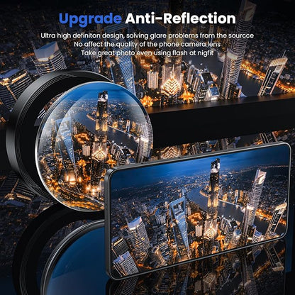 WSKEN for Samsung Galaxy S25 Edge Camera Lens Protector - Edge Thin Case Friendly, 9H Shatterproof Tempered Glass with Aluminum Metal Circle Camera Screen Protector Cover Accessories, Black