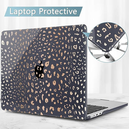 May Chen for MacBook Air 13.6 Inch Case 2025/2024/2023/2022 Release (Model A2681 A3113 A3240, M2 M3 M4 Chip) – Hard Shell Laptop Cover with Keyboard Cover & Screen Protector， Leopard Print