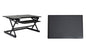 Rocelco 32" Height Adjustable Standing Desk Converter - Sit Stand Computer Workstation Riser - Dual Monitor Retractable Keyboard Tray Gas Spring Assist - Black (R EADRB2)