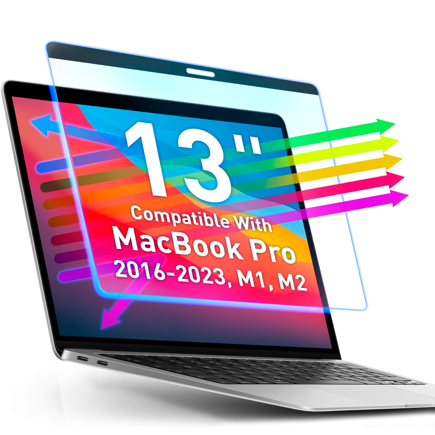 VINTEZ Magnetic Blue Light Screen Protector Compatible With MacBook Pro 13" 2016, 2017, 2018, 2019, 2020, 2021, 2022, 2023, M1, M2 Anti Blue Light Blocking Filter for Laptop