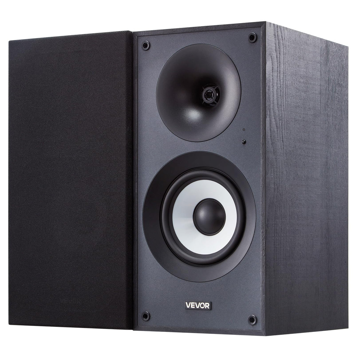 VEVOR Passive Bookshelf Speaker, 300W, Book Shelf Stereo Speakers with 5.25-Inch Woofer and 1-Inch Tweeter, Detachable Grille, 65Hz-20KHz Frequency Response, Wooden Enclosure,for Home Theater (1 Pair)