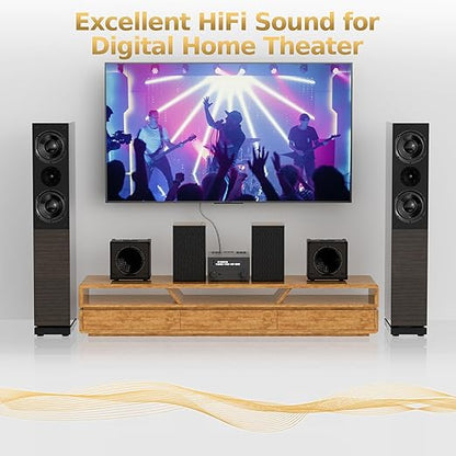 Optical Audio Cable 15 FT, Digital Audio Cable, Toslink Fiber Optic Cord, [Nylon Braided, Slim Aluminum Shell, Gold Plated Connector], for Home Theater, Sound Bar, PS4, Xbox, TV and More