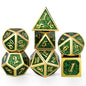 DNDND Metal Dice Set D&D, 7 die Metallic Polyhedral Dice Set with Gift Metal Box and Gold Number for DND Dungeons and Dragons Role Playing Games (Black and Gold)