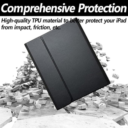 Keyboard Case for iPad 11th 10th Generation - iPad 10th Generation Case with Detachable Wireless Keyboard - Smart Folio Cover with Pencil Holder for 11-inch A16 2025 10.9-inch 2022, Black