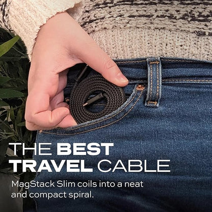 Statik MagStack USB C to USB C Cable, Magnetic Anti Tangle Flat Type C Charger Fast Charging Cord, Magnetic Charging Cable, Compatible with iPhone 16 Pro Max, 15, Galaxy S24 Ultra, 100W 3FT/1M