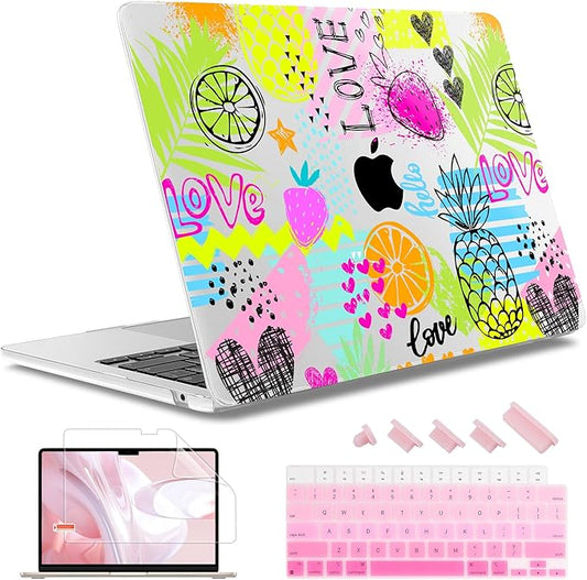 May Chen for MacBook Air 13.6 Inch Case 2025/2024/2023/2022 Release (Model A2681 A3113 A3240, M2 M3 M4 Chip) – Hard Shell Laptop Cover with Keyboard Cover & Screen Protector， Seamless Fruit