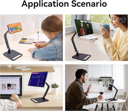 RENYUSKY iPad Stand Tablet Holder Portable Monitor Mount Adjustable for Desk Bed Home Office Magnetic Accessories, for 16" iPad Pro 12.9, Air/Mini, Samsung Galaxy Tabs Z Fold Kindle Fire