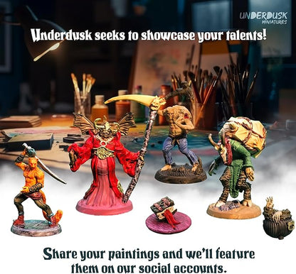 Underdusk: Monsters, Mimics, & Mysteries - 34 Unpainted Miniatures for D&D & Tabletop Gaming | Frightful Creatures and Disguised & Monstrous Mimics with Stat Blocks