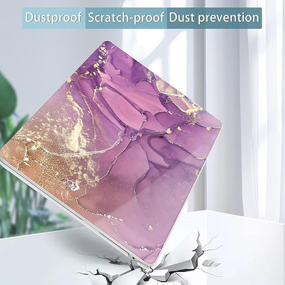 May Chen for MacBook Air 13.6 inch Case A3240 M4 A3113 M3 A2681 M2 with Retina Dispaly, 2025 2024 2023 2022 Release, Plastic Hard Shell Case with Screen Protector & Keyboard Cover, Purple Marble