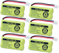 BT18433/BT28433 2.4V 500mAh Ni-MH Battery Pack Rechargeable Compatible with BT184342 BT284342 BT-8300 BATT-6010 BT1011 BT1018 BT1022 BT1031 89-1326-00-00/89-1330-01-00/CPH-515D (Pack of 6)