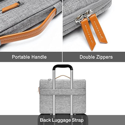 MOSISO 360 Protective Laptop Shoulder Bag,17-17.3 inch Computer Bag Compatible with MacBook, HP, Dell, Lenovo, Asus Notebook,Side Open Messenger Bag with 4 Zipper Pockets&Handle, Gray