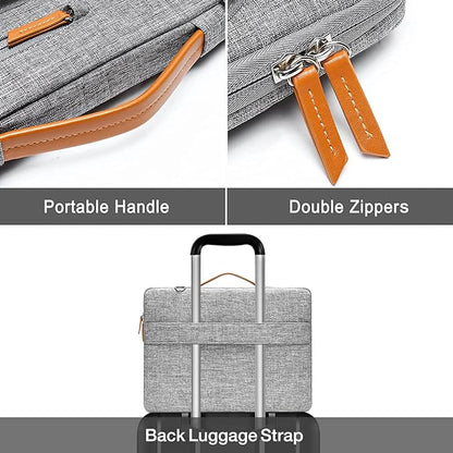 MOSISO 360 Protective Laptop Shoulder Bag,15-15.6 inch Computer Bags Compatible with MacBook Pro 16 inch, HP, Dell, Lenovo, Asus Notebook,Side Open Messenger Bag with 4 Zipper Pockets, Gray