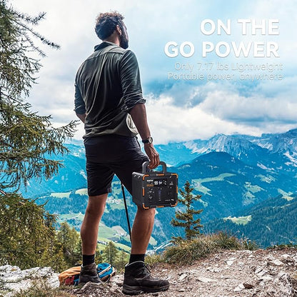 EM300 Portable Solar Station, 259Wh LiFePO4 Battery, 65W USB-C PD Fast Charging, 600W Peak, AC/DC/USB-A Output for Camping, Home and Emergency Use (300W Portable Power Station)