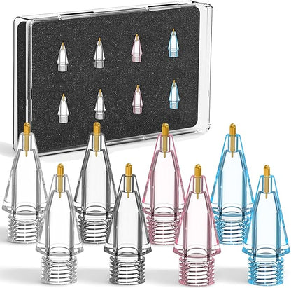 2+6 Pack for Apple Pencil Tips,Upgraded Replacement Pencil Nibs for Apple Pencil 2nd Generation and Apple Pencil 1st Generation,Accessories Compatible with Apple Pencil 2 Gen iPad Pro Pencil Tips