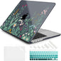 DONGKE for M4 MacBook Pro 16 Inch Case 2024 2023 2021 A3403 A3186 M3 A2991 M2 A2780 M1 A2485 Pro/Max Chip, Plastic Hard Shell Case & Keyboard Cover for Mac Pro 16 with Touch ID, Black Garden Florals