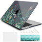DONGKE Compatible with MacBook Pro 16 Inch Case (2026-2021 Release, M5 M4 M3 M2 M1 Pro/Max Chip), Plastic Hard Shell Cover with Keyboard Cover & Screen Protector for MacBook Pro 16", Garden Florals