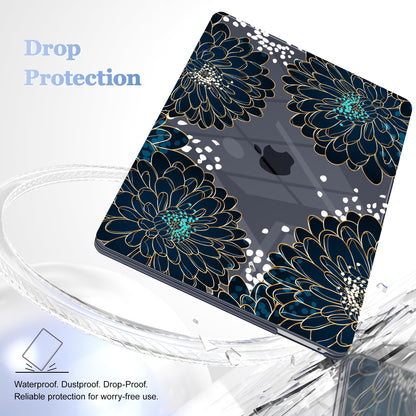 Lepeoac Case for MacBook Pro 13 inch Case M2 2022-2016 A2338 M1 A2251 A2289 A2159 A1989 A1708 A1706, Plastic Hard Shell + Keyboard Cover + Dust Plug, Luxury Floral