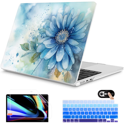 Mektron for 2026 MacBook Air 13-inch M5 Laptop Case A3449 with 13.6-inch Liquid Retina Display Fits 2025 A3240 M4 2024 A3113 M3 2023 A2681 M2 Printed Shell for MacBook Air 13.6", Dahlia Flower C035