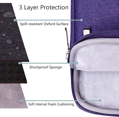 Voova Laptop Sleeve Carrying Case 15.6 16 Inch,Slim Computer Cover Bag Compatible with MacBook Pro 15/16, Dell xps 15,15-16 Inch HP Dell Asus Acer Laptop, Purple