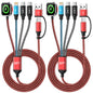 Travel Essentials 4 in 2 Multi Charging Cable for iWatch Charger 2Pack,5FT