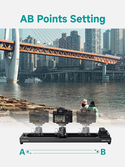Accsoon Toprig Motorized Camera Slider, 24''/60cm Electric Video Slider with App/Button Control, 120° Panoramic Shooting, Time-Lapse/Loop Mode/Speed Konb, Compatible with DSLR,GoPro,Insta360,Phone