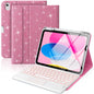 MoKo Touch Keyboard Case for iPad (A16) 11th/10th Gen,Nosegay Pink