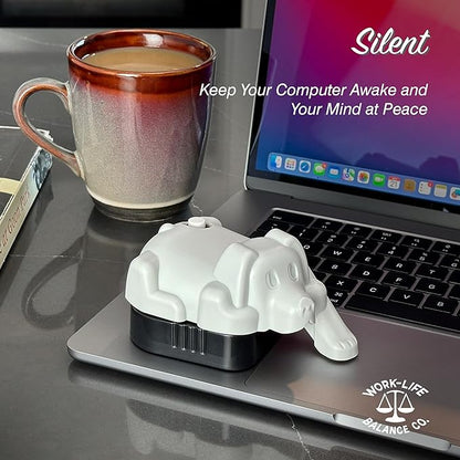 Laptop Trackpad Jiggler -AA Battery Lasts 6 Months -Undetectable -Cordless Mouse Jiggler -Does Not Work on DeII -Keeps Touchpad Active, Laptop Awake -Mechanical Mouse Mover -ON/Off Switch (Gray Dog)