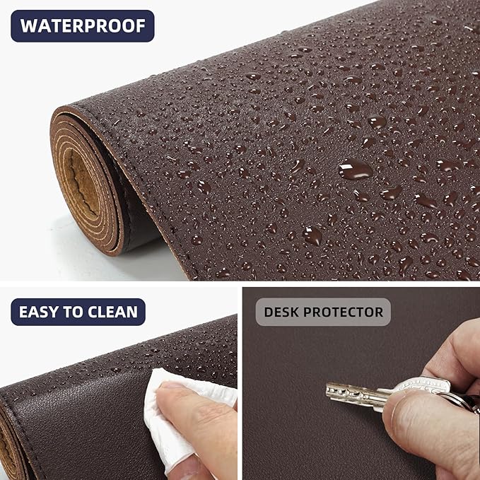 AFIING Cork Desk Mat, Coffee, 23.6" x 13.7",Desk Pad Protector
