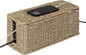 StorageWorks Large Cable Management Box, 2 Slots Wicker Cable Organizer to Hide Cords and Power Strip, Seagrass Cord Hider Box for Home & Office