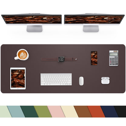 Leather Desk Pad Protector, Office Mat, Large Mouse Pad, Non-Slip Blotter, Laptop Pad, Waterproof Writing Pad for Office & Home (Grey Blue, 40" x 17")