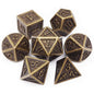 Haxtec Metal DND Dice Set, 7 Pcs Dragon Pattern Polyhedral Dice for RPG
