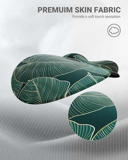 Ergonomic Mouse Pad Wrist Support, Comfortable Mouse Pad Wrist Rest, Relieve Wrist Pain Gel Mouse pad, Non-Slip Rubber Base Mousepad for Laptop, Computer(Green Leaf)