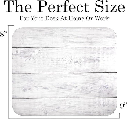 White Wood Decorative Colorful Mouse Pad Mat Mousepad for Desk Computer Laptop PC Gaming Home or Office Gift (White Wood MP67)