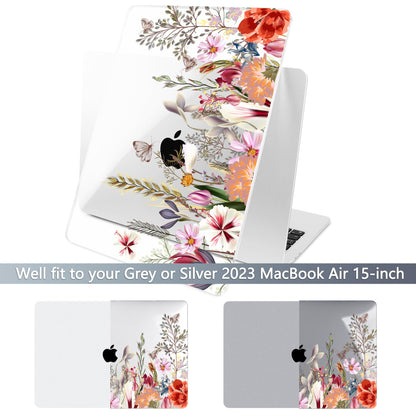 Batianda Case for MacBook Air 15" with M5 M4 M3 M2 Chip, Botanical Meadow