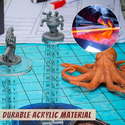 DND Flying Miniatures Combat Riser (Set of 2) Acrylic Laser Cut Flight Stand Terrain from 0 to 9999 ft Perfect for Dungeons and Dragons, Wargames, D&D and Tabletop RPG