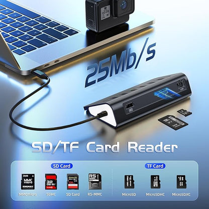 USB C Hub Ethernet, 10Gbps USB C Docking Station 10-in-1 with 4K@60Hz HDMI, Type-C & 2 USB A 3.2 Data, LAN, 2 USB A 2.0, PD 100W, SD/TF Ports, Powered USB Hub for Laptop, PC, iPhone 16/15, Mac